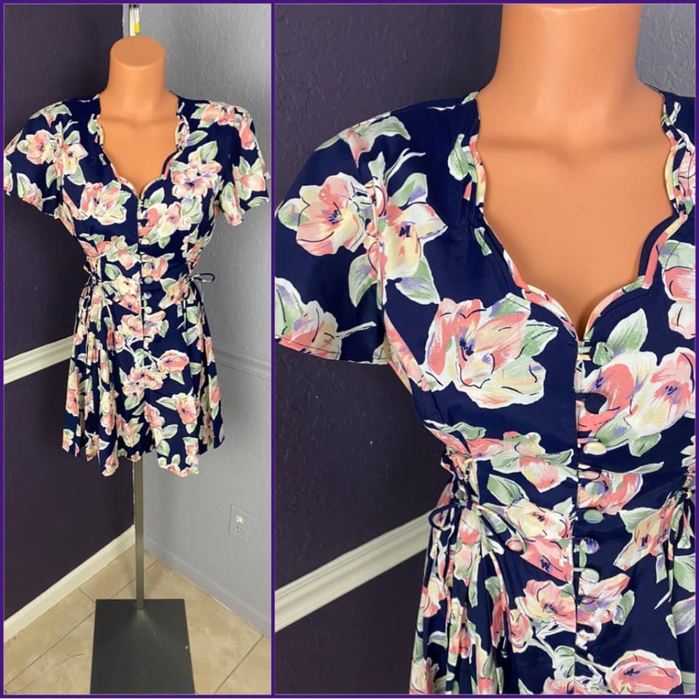 Soft Vintage 80s Rayon Shorts Romper Jumpsuit M